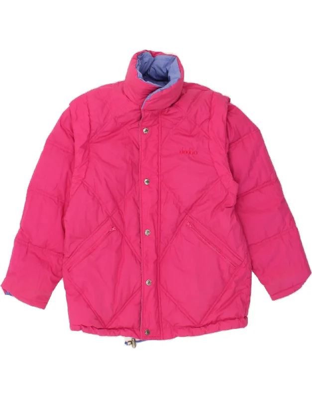 men's peacoats -DIADORA Mens Reversible Padded Jacket UK 34 XS Pink Colourblock Polyester