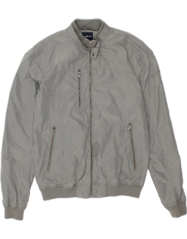 men's fitted jackets -GAS Mens Bomber Jacket UK 38 Medium Grey