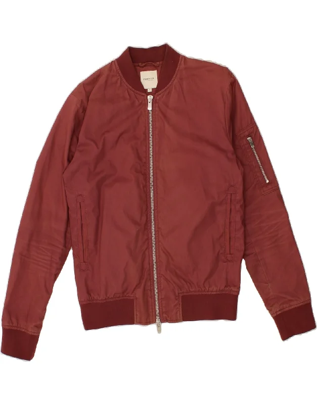 sleek jackets for formal wear -JACK & JONES Mens Bomber Jacket UK 36 Small Burgundy Polyester