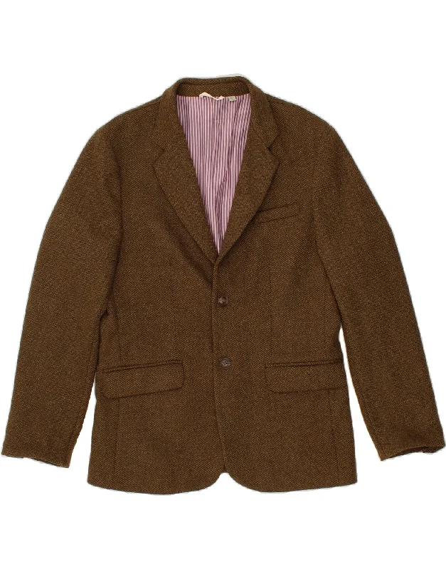 men's winter jackets -JACK WILLS Mens 2 Button Blazer Jacket UK 40 Large Brown Wool