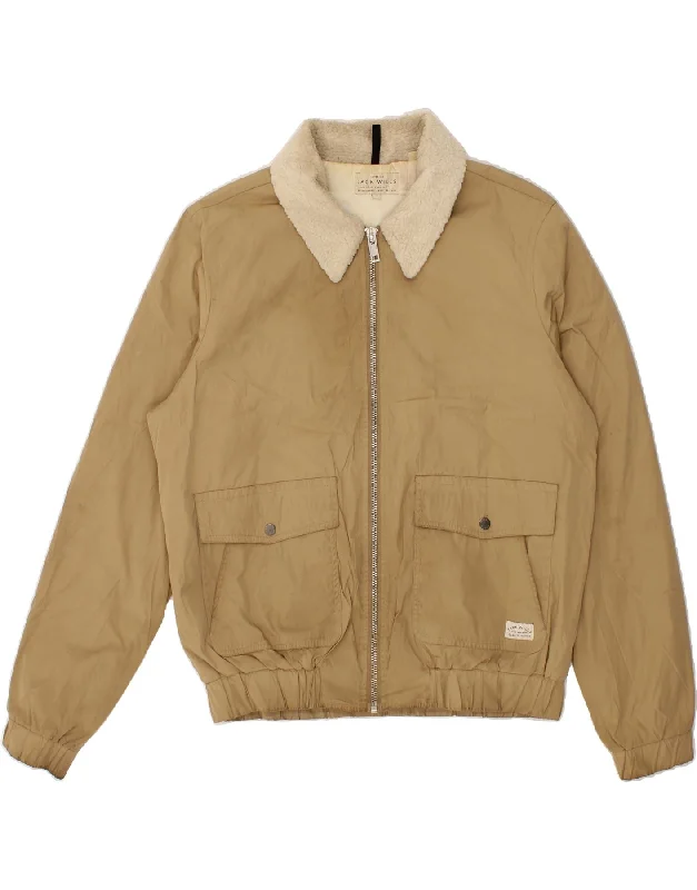 men's bomber jackets with hood -JACK WILLS Mens Bomber Jacket UK 42 XL Beige Polyester