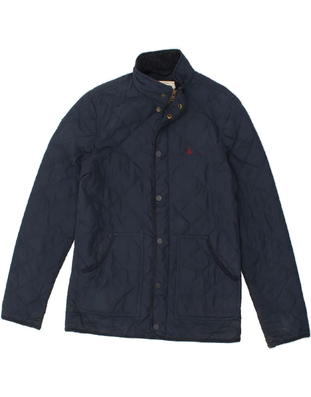 men's sporty jackets for running -JACK WILLS Mens Quilted Jacket UK 38 Medium Navy Blue Polyester