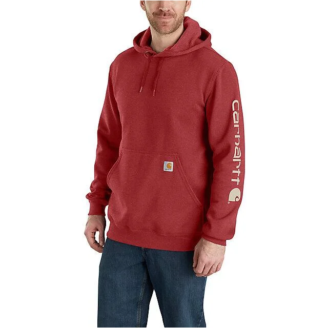 Loose Fit Midweight Logo Sleeve Graphic Hoodie - Crabapple Heather