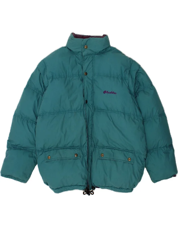 men's winter coats and jackets -LOTTO Mens Reversible Hooded Padded Jacket UK 42 XL Turquoise Polyester