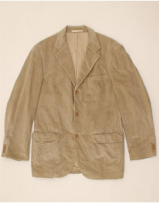 men's tailored jackets -MASSIMO DUTTI Mens 2 Button Corduroy Blazer Jacket EU 48 Medium Beige