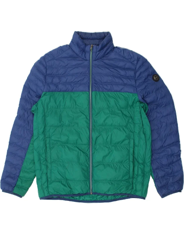 classic jackets for men -MICHAEL KORS Mens Padded Jacket UK 42 XL Green Colourblock Nylon