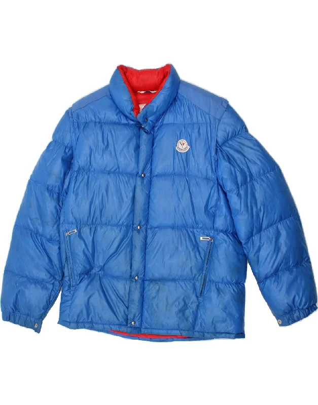 puffer jackets for men -MONCLER Mens Padded Jacket Size 4 XL Blue