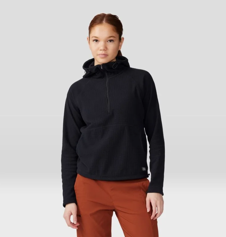 Women's Summit Grid Half-Zip Hoodie - Black