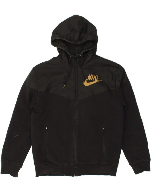 men's windbreakers -plain hoodies for men -NIKE Mens Graphic Bomber Jacket UK 40 Large Black Cotton