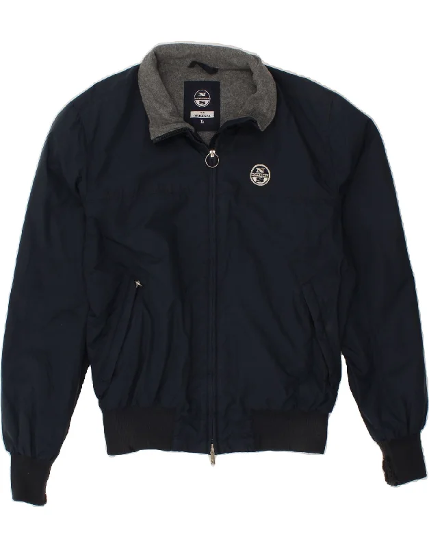 men's velvet jackets -NORTH SAILS Mens Bomber Jacket UK 40 Large Navy Blue Polyamide