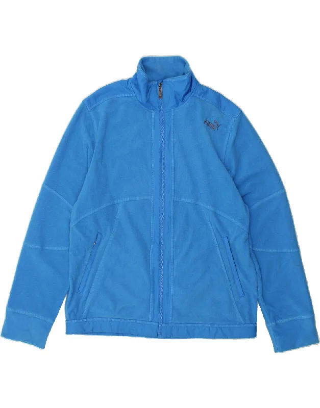 men's cargo jackets -men's vintage hoodies -PUMA Mens Fleece Jacket UK 40 Large Blue Polyester