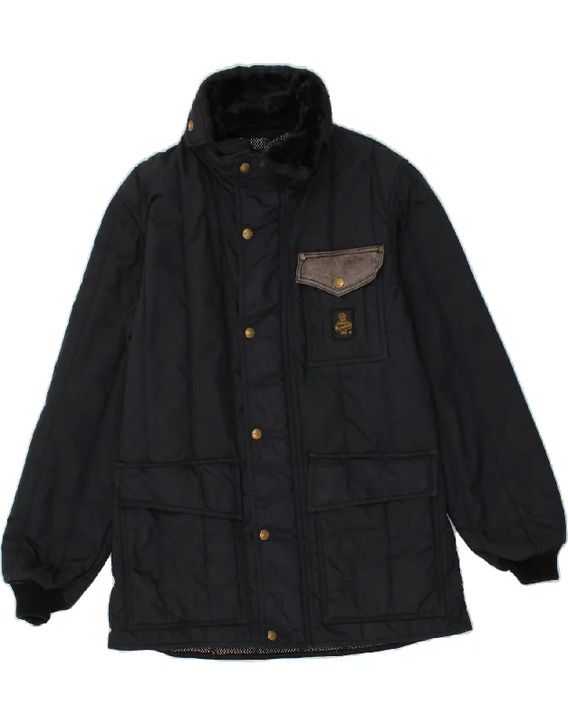 men's heavy-duty jackets -REFRIGIWEAR Mens Padded Jacket UK 40 Large Navy Blue