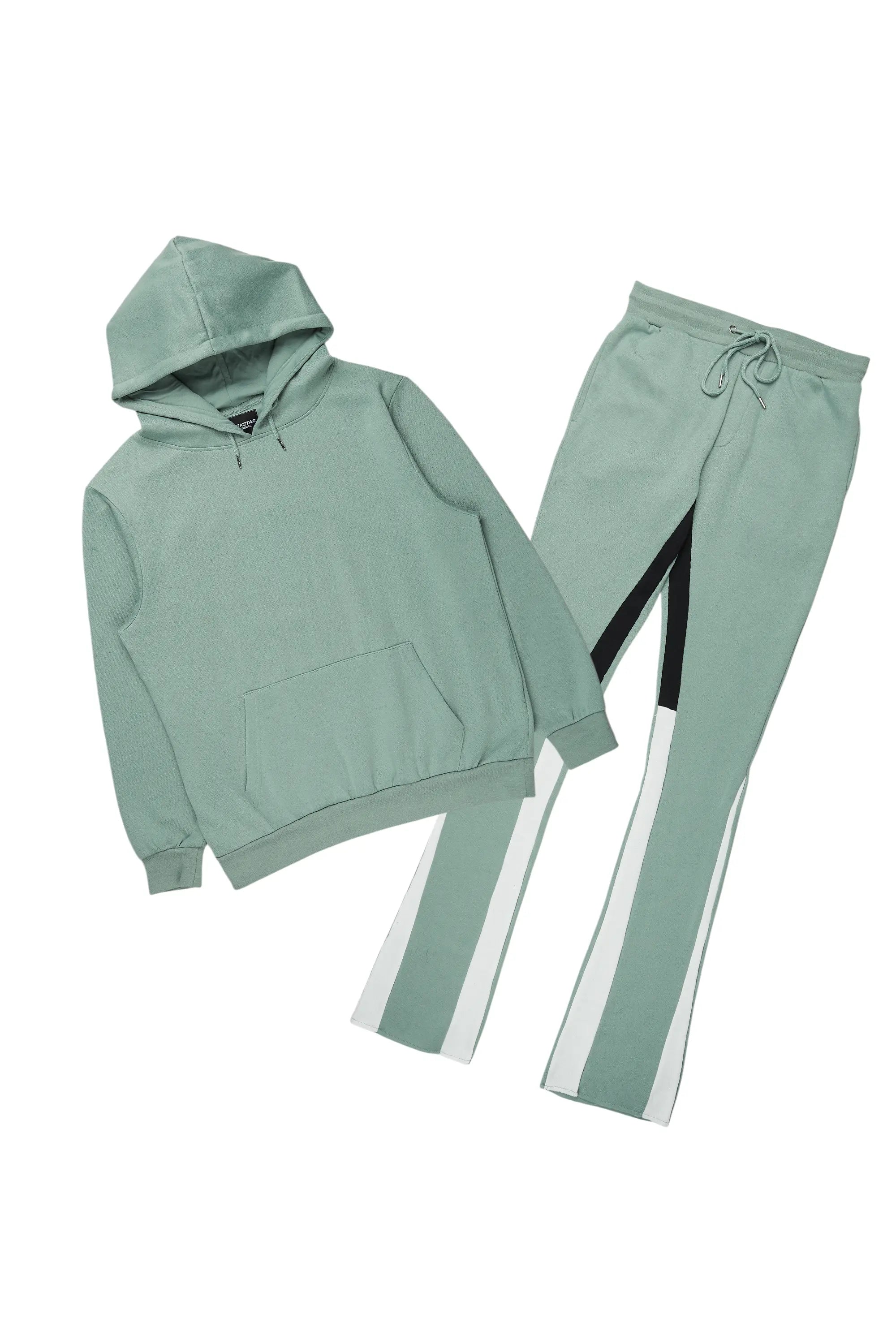 Basic Sage Hoodie/Stacked Flare Track Set