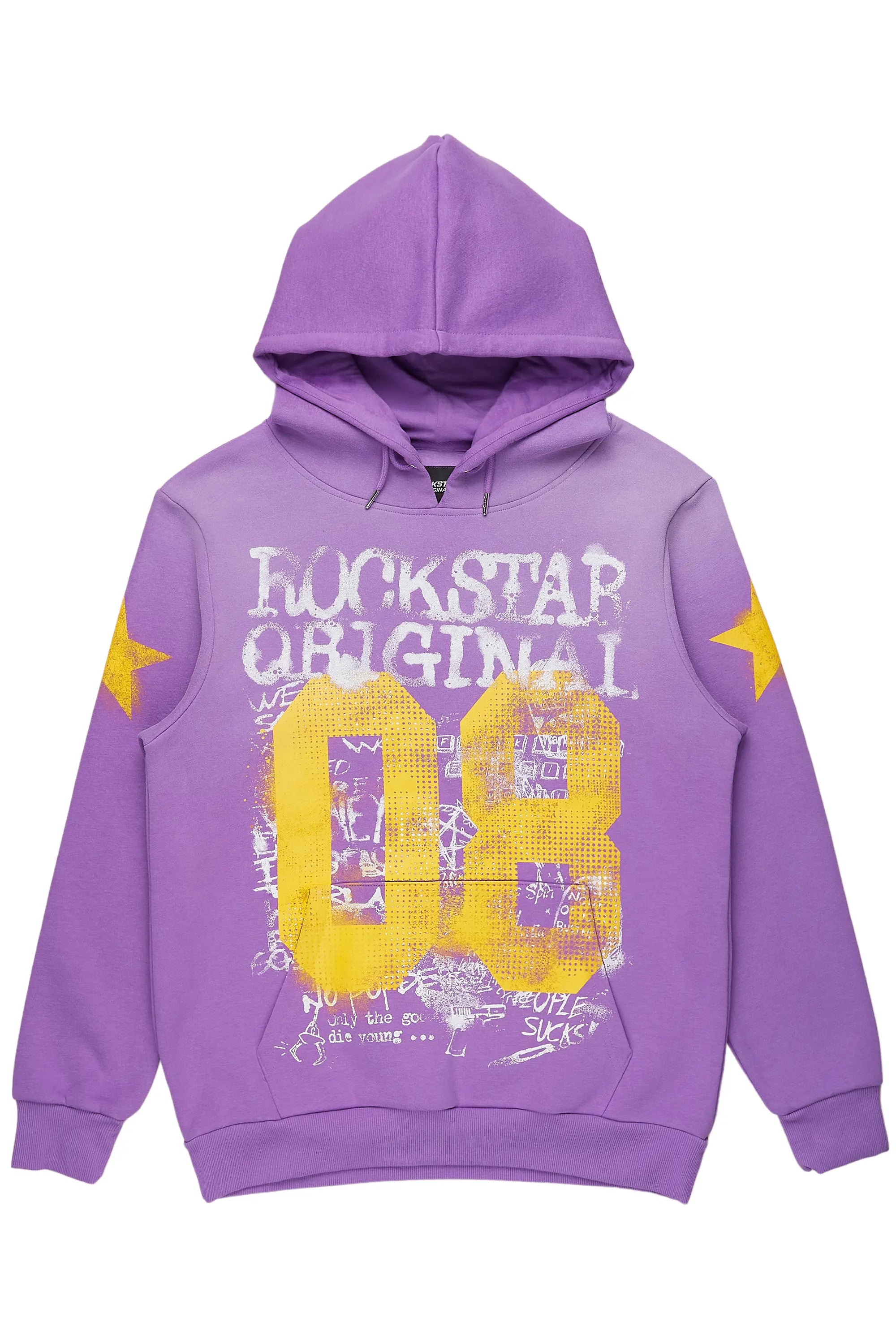 men's vintage hoodies -Aaliyah Purple Oversized Hoodie