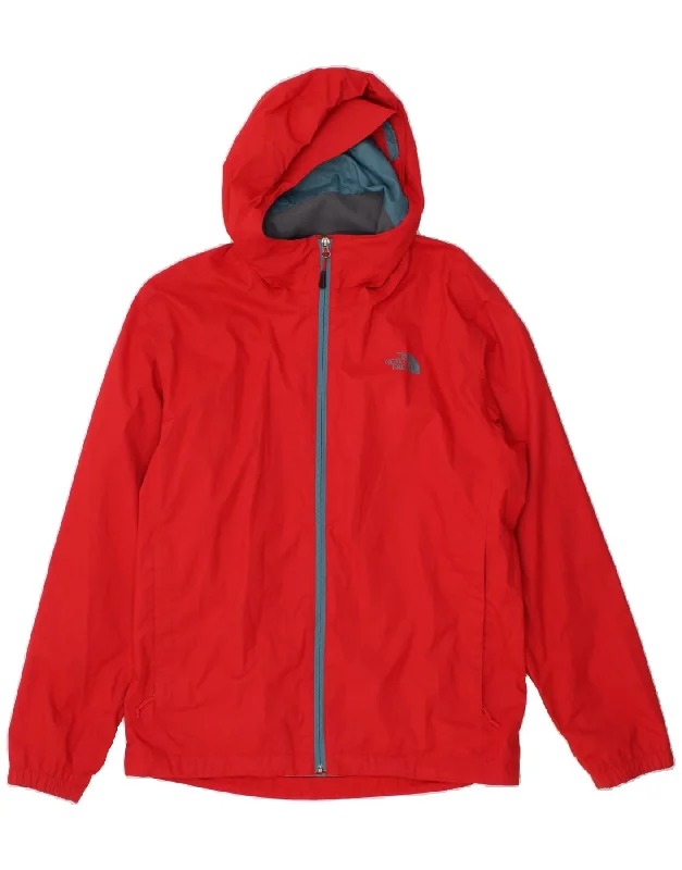 men's waterproof jackets -THE NORTH FACE Mens Hooded Rain Jacket UK 42 XL Red Polyester