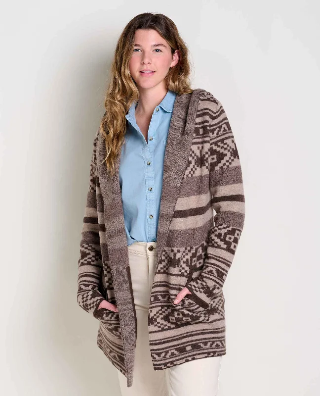 Women's Merino Heartfelt Hoodie - Chestnut Fair Isle