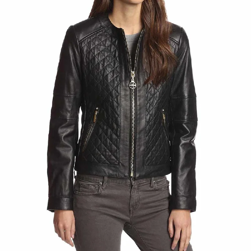 lightweight jackets for men -Women Slim Fit Black Fashion Leather Jacket