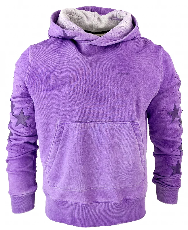 Amiri Pigment Spray Star Hoodie in Heather Purple