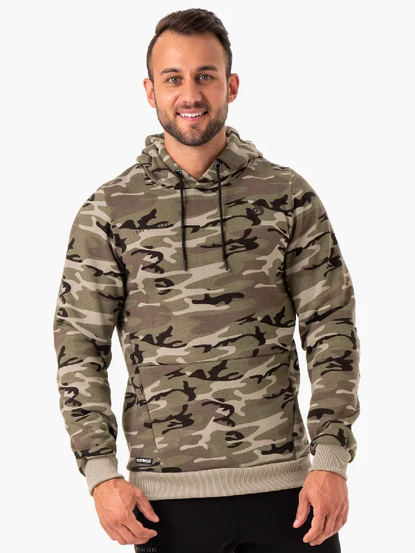 men's classic pullovers -Camo Tech Pullover Hoodie - Khaki Camo