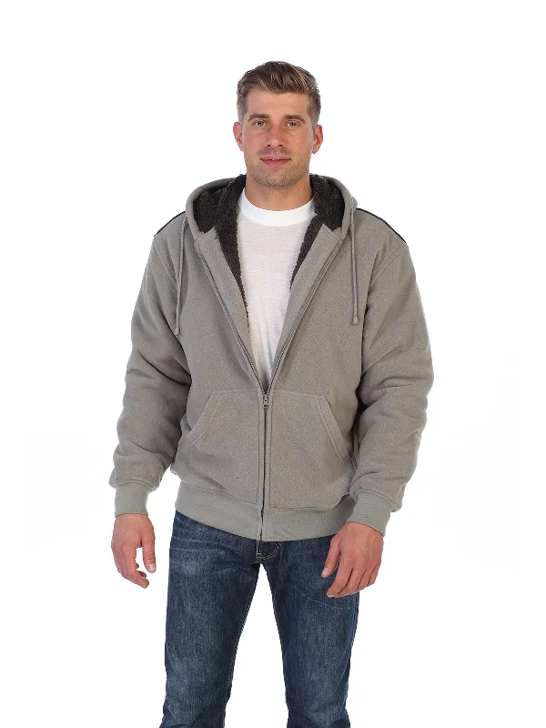 men's hoodies for travel -Men's Polar Fleece Hoodie W/ Sherpa Lining