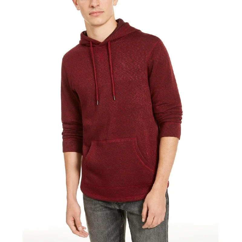 graphic hoodies for men -Levi's Men's Cash Textured Fleece Hoodie Red Size Small