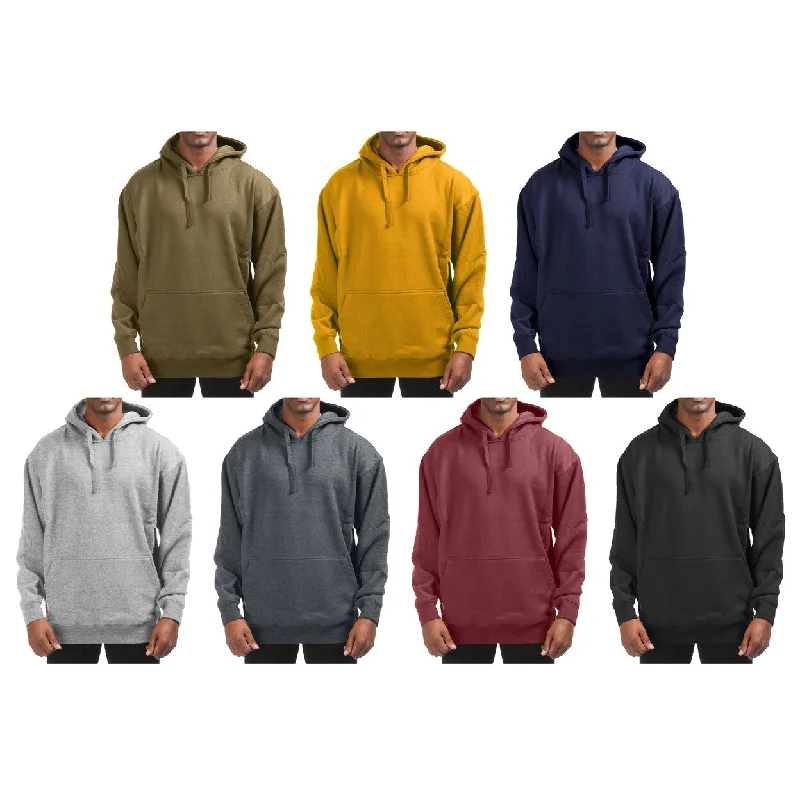 Mens Fleece Pullover Hoodie 2Pack Winter Warm Cotton Blend Kangaroo Pocket