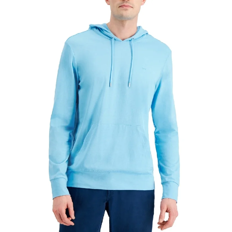 stylish hoodies for men -Michael Kors Men's Regular Fit Jaspe Hoodie Blue Size X-Large