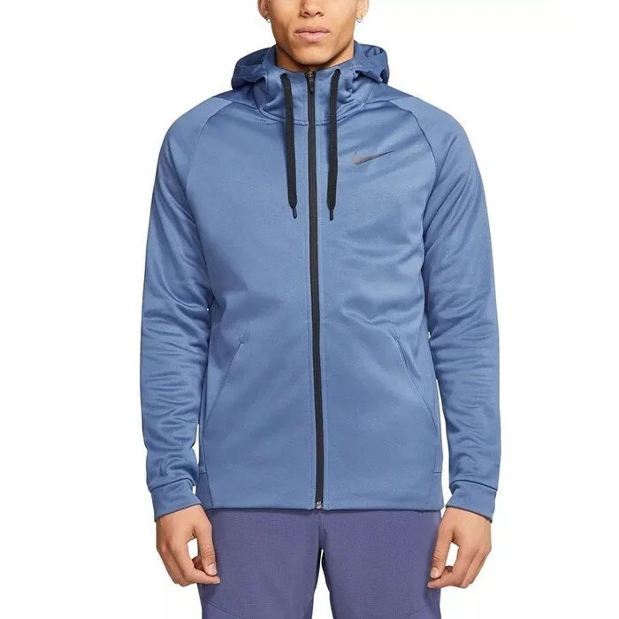 Nike Men's Therma Training Full Zip Hoodie Blue Size Small