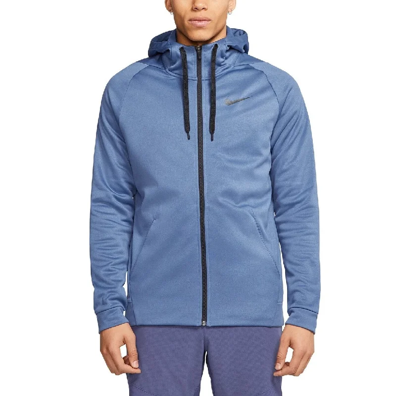 Nike Men's Therma Training Full Zip Hoodie Blue Size XX-Large - XXL