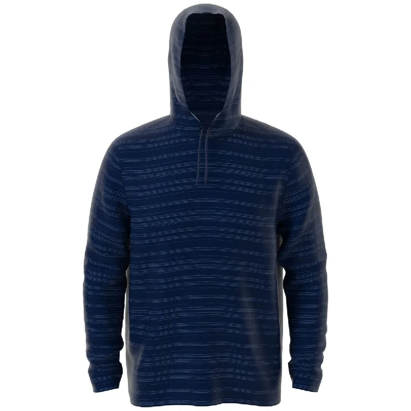 comfortable workout hoodies -PGA Tour Men's Textured Stripe Performance Golf Hoodie Blue Size Large