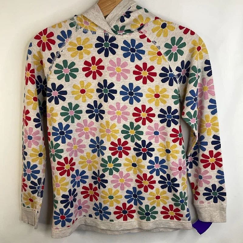 stylish men's hoodies -Size 10 (140): Hanna Anderson Creme/Colorful Flowers Hoodie