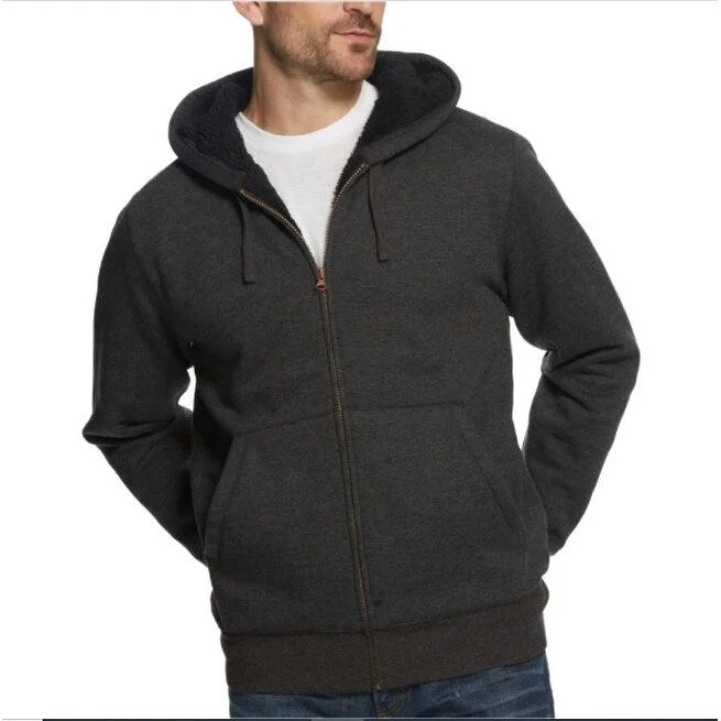 men's heavy-duty hoodies -Weatherproof Vintage Men's Fleece Lined Hoodie Charcoal Size Medium